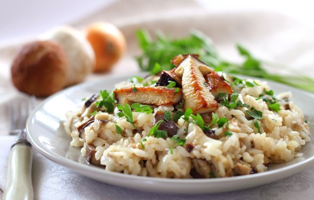 Steinpilzrisotto mit Weißwein und Parmesan